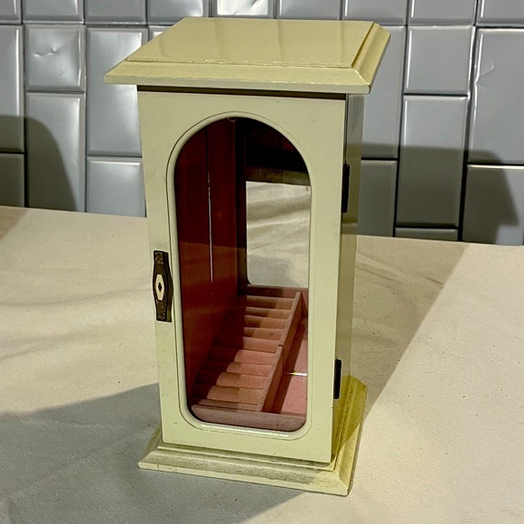 Storage & Organization Vintage White Wood Stand Up Jewelry Box X